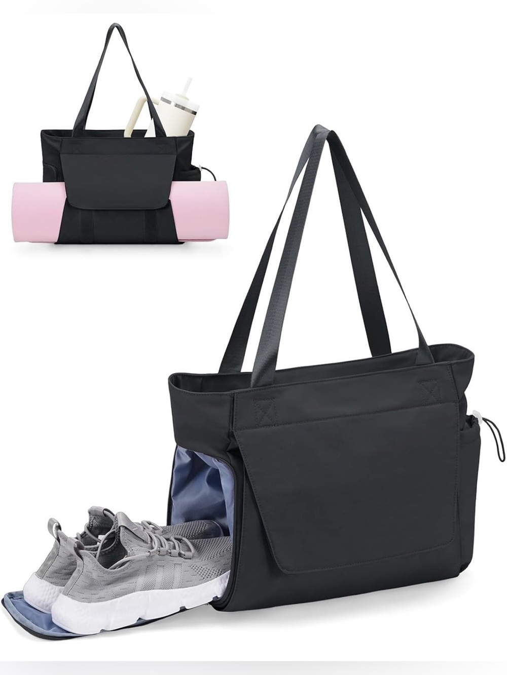 Women’s Gym Bag/Tote Bag with Yoga Mat Holder and Wet/Dry Pocket - Picture 2 of 7